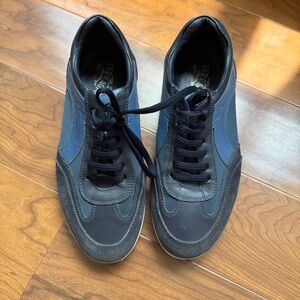 Salvatore Ferragamo Black and Navy Sneakers sz mens 6.5